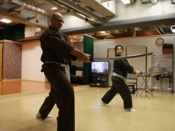 Мастер-класс в театре Самурай Кэмбу в Киото